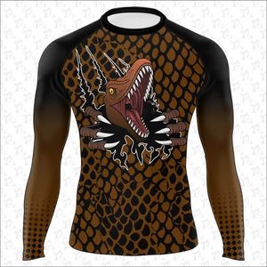 Camisetas de manga larga para hombre, ropa de compresión personalizada, protector de sarpullido Mma - Product Image 1