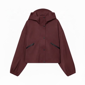 Chaqueta de punto con capucha para mujer de invierno 2025 con forro de nailon, diseño de contraste de Color, bolsillos rellenos de poliéster - Product Image 4