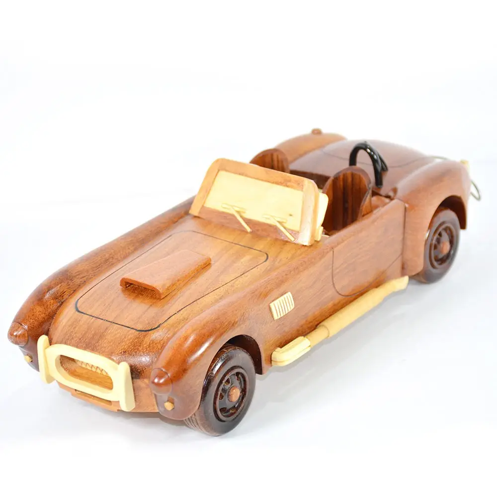 Mini-Skala retro-Automodelle handgefertigt aus Naturholz personalisiert antikes Design-Autos für besonderes Geschenk