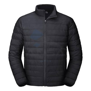 Chaqueta acolchada con aislamiento personalizable para hombre, cortavientos ligero con tela repelente al agua, cuello alto, cremallera completa - Product Image 1