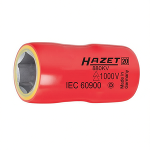 Llave de vaso hexagonal corta de 6 puntas Hazet, métrica, de 3/8'' con perfil de tracción y aislamiento protector de 1000V - Product Image 2