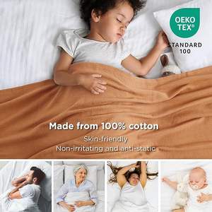 Cotton <b>Throw</b> Blanket <b>for</b> <b>Couch</b> Soft Cozy Herringbone Woven Blanket <b>for</b> Summer, Breathable and Lightweight Large <b>Throw</b> Blanket - Product Image 2