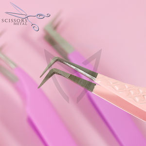 Pince à épiler en acier inoxydable basse quantité minimale de commande pince à cils durable prêt à expédier pince à cils en papier avec logo à prise fine - Product Image 4
