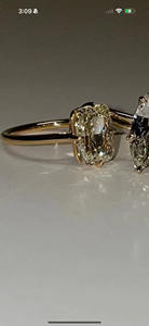 3.10 Ct Elongated Cushion 10k Gold Solitaire <b>Ring</b> - Product Image 1