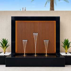 Fuente de Agua Moderna para Pared Exterior con Luces LED, Cascada Decorativa Premium para Jardín, Diseño Paisajístico Contemporáneo en FRP - Product Image 1