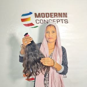 Venta al por mayor 100% Natural Virgin Extensiones de cabello indio Kinky Straight Remy Hair Grade Silky Bulk Wave Color - Product Image 2