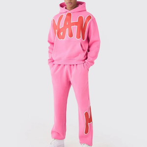 100% coton pleine fermeture éclair survêtement pour hommes pantalons empilés pantalons de survêtement et ensemble à capuche en gros survêtement pour hommes survêtement personnalisé - Product Image 1