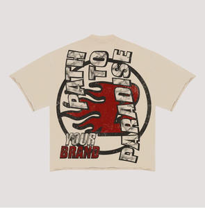 T-shirt personnalisé pour les hommes 100% coton T-shirt uni à coupe ample Streetwear avec impression de logo personnalisé T-shirt Boxy - Product Image 3