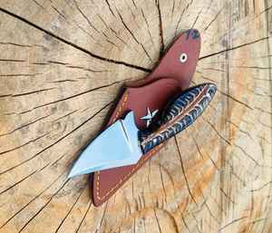 Cuchillo de Desollado Hecho a Mano de Acero con Alto Contenido de Carbono, Cuchillos de Hoja Fija para Campismo y Supervivencia con Funda de Cuero Fino, Cuchillos de Acero Personalizados - Product Image 5