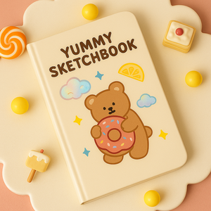 LABON Yummy Sketchbook A5 diario creativo per bambini con carino Design di orso e <span class=keywords><strong>ciambella</strong></span> per disegnare scarabocchi e colorare divertimento - Product Image 6