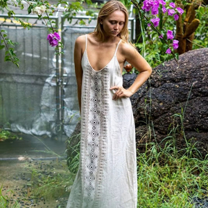 ชุดเดรสยาวผ้าฝ้ายพิมพ์ลายชนเผ่า แขนกุด สไตล์โบฮีเมียน สำหรับงานเทศกาล ชุดเดรสยาวสำหรับผู้หญิง ชุดเดรสผ่าข้าง ราคาขายส่ง - Product Image 1