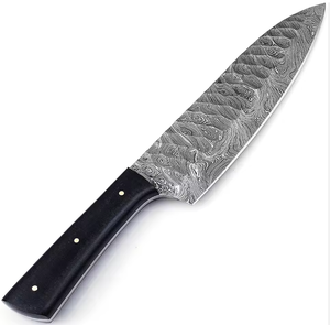 Couteau de cuisine moderne de qualité supérieure, personnalisé en gros, OEM ODM, lame en acier Damas faite à la main, ambidextre, passe au lave-vaisselle - Product Image 1