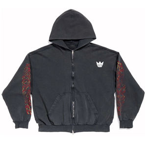 Fabricants de vêtements Streetwear Broderie personnalisée Vintage Acid Wash French Terry Distressed Rhinestone Acid Wash - Product Image 6