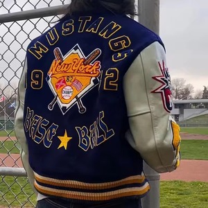 OEM vente en gros de haute qualité patch brodé hommes collège manches personnalisé Streetwear Baseball Letterman Varsity veste - Product Image 5
