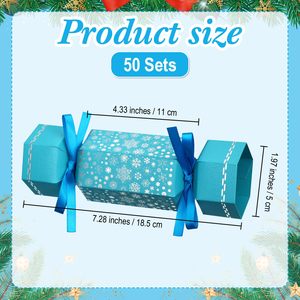 Non-Snap Blue White Snowflake Design Party Table Favors with Holiday Supplies <strong>for</strong> <strong>Kids</strong> and Adults <strong>Christmas</strong> <strong>Cracker</strong> - Product Image 3