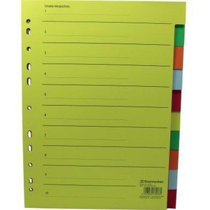 Soennecken Recycled Cardboard File <b>Folder</b> DIN <b>A4</b> Multicolored 10 Index Sheets - Product Image 1