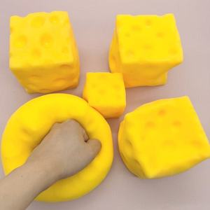 Slow Rising Cheese <b>Squishy</b> Stress Relief Toy TPR Soft Squeeze Decompression Toy for Kids Adults - Product Image 2