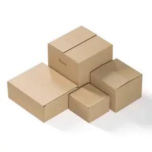 Экологически чистая, изготовленная на заказ, биоразлагаемая, коричневая печать, 3-слойная 5-слойная гофрированная картонная бумага, Транспортировочная почтовая коробка с логотипом