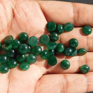 Aventurina Verde Natural, Cabujón Redondo de 8x8 mm, Todos los Tamaños Disponibles, Parte Posterior Plana, Piedra para Fabricación de Joyas, Gemas Sueltas - Product Image 2