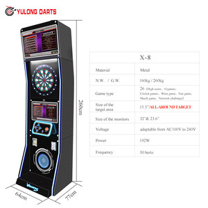 Machine de fléchettes électronique personnalisable à monnayeur YULONG X-8, version phare de style borne d'arcade, à pointes souples, 32 pouces, populaire en ligne - Product Image 2