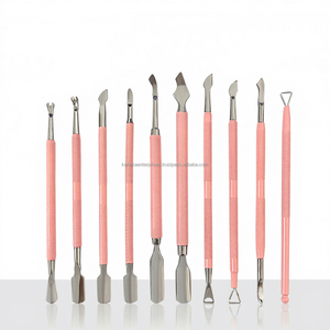 Empujador de Cutículas Rosa de Doble Cara con Forma de Cuchara, Removedor de Acero Inoxidable de Doble Punta, Herramienta de Manicura y Pedicura, Logotipo Personalizado 2026 - Product Image 1