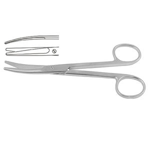 Tijera de disección Mayo Curva de acero inoxidable de 6 pulgadas Acabado satinado Vendaje Corona Disección Cuchillas dentadas Tijeras - Product Image 3