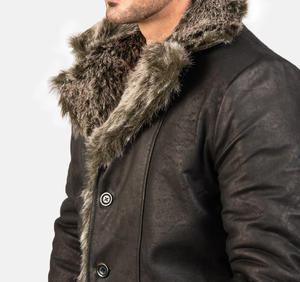 Veste en cuir double face pour homme, coupe slim, mode italienne personnalisée, col montant, motif uni, logo frontal, séchage rapide - Product Image 6