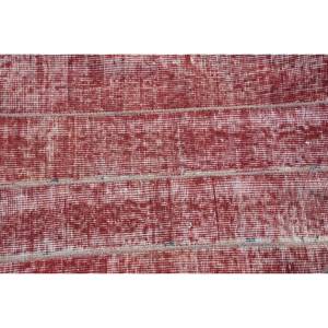 Alfombra Roja turca vintage de 2,8x2,8 pies, diseño ecléctico de retazos, lana, área grande, área rectangular, 10mm, abstracto para látex de pasillo - Product Image 5
