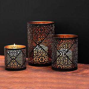 Design classique métal fer noir mat fini bougeoir votif pour accessoires de décoration de salon à un prix abordable - Product Image 6