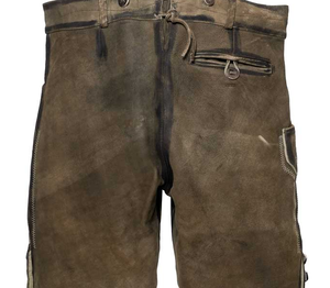 2025 nueva moda Lederhosen pantalones cortos de cuero bávaro marrón hombres cabra gamuza pantalones cortos de cuero occidental - Product Image 5
