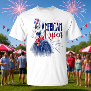 Camiseta American Queen Glam, camiseta patriótica del 4 de julio para mujer - Product Image 3