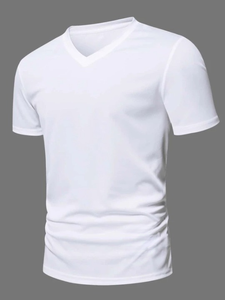 เสื้อยืดผู้ชาย ผ้าฝ้าย 100% น้ำหนักเบา ระบายอากาศดี ลายเรียบ น้ำหนักผ้า 260 กรัม ดีไซน์ทันสมัย - Product Image 2