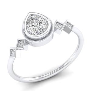 REYES Bague de luxe en or blanc 14 carats Moissanite Infinity Fashion Women's Statement Wedding & Engagement Designer Jewelry - Product Image 1