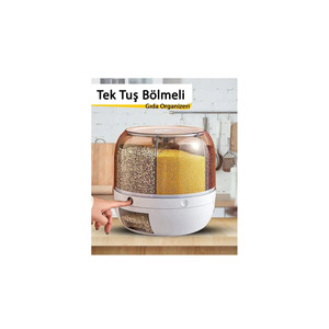 Organizador de Alimentos Secos y Legumbres Giratorio de 360 Grados de Nueva Generación, Práctico y Útil, Diseño de 6 Compartimentos, 6.4L, Hecho de Plástico Duradero - Product Image 5
