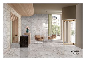 CARREAUX EN PORCELAINE ÉMAILLÉE 600X1200MM DESIGN ITALIEN GRIS MORRIS - Product Image 3