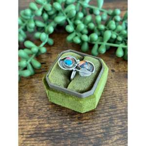 Southwest Handmade Mohave <b>Turquoise</b> Sterling Silver Statement <b>Ring</b> Size 8 - Product Image 4
