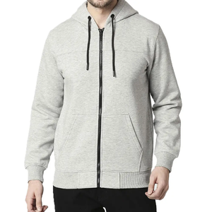 Sudadera con capucha con cremallera de mezcla de algodón y logotipo personalizado, sudadera básica de cara completa de gran tamaño para ropa de calle de invierno, Sudadera con capucha polar con logotipo - Product Image 1