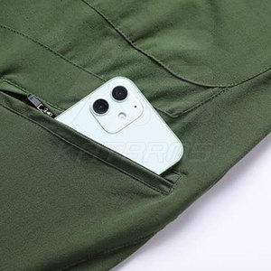 Men Fitted Breathable Quick Dry 100% Cotton Seamless Fusing <b>Cycling</b> Pants Long Length Green - Product Image 5