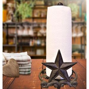 Porte-serviettes en papier de cuisine design étoile fini antique distributeur en fonte robuste support de rouleau de serviette de comptoir usage bureau à domicile - Product Image 6