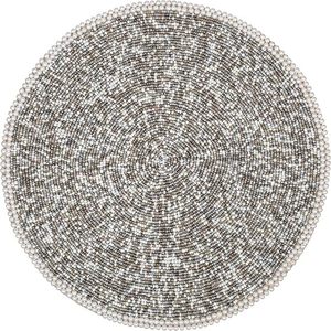 Vajilla redondeada con la mejor temática, Mantel Individual decorativo con cuentas de vidrio, Mantel Individual para fiestas y otras funciones - Product Image 6