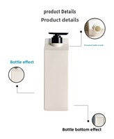 Bouteilles à pompe carrées en plastique personnalisées avec logo, 500 ml, rechargeables, pour shampoing, après-shampoing, gel douche, lotion, emballage cosmétique pour hôtel