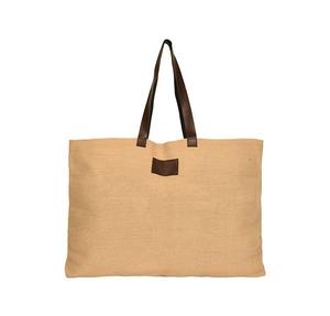 Sac fourre-tout en toile de coton surdimensionné à la mode indienne, logo imprimé personnalisé, sac de shopping avec poignée en cuir - Product Image 4