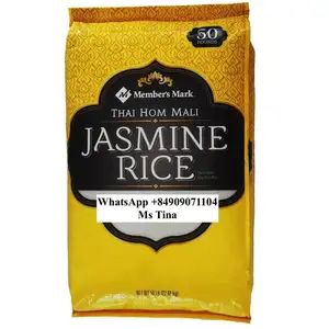 Vietnam miglior fornitore all'ingrosso esportatore di cereali di riso al gelsomino 5% rotto 25kg o 50kg sacchetto di riso di buona qualità a basso prezzo