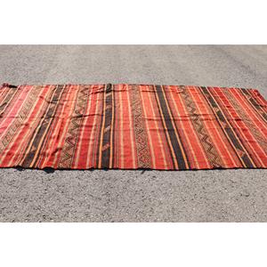 พรมคิลิมวินเทจ ขนาด 4.8x11.4 ฟุต สีน้ำตาลแดงลายตาราง ทำจากขนสัตว์แบบตุรกี - Product Image 3