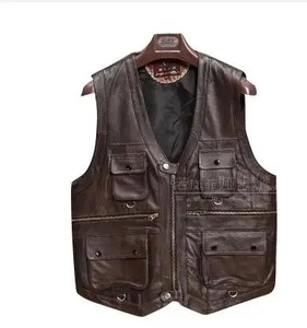 Nuevo Chaleco de Cuero Auténtico Estilo Urbano, Chalecos Casuales de Moda para Hombre al por Mayor, Diseño Premium, Chaleco de Piel de Oveja con Corte a la Cintura - Product Image 6