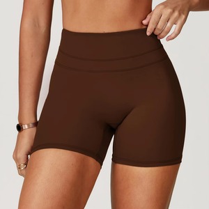 Short de yoga fitness à haute élasticité pour femme Pilates Leggings de sport de course imprimé Logo taille haute respirant absorbant la sueur - Product Image 1