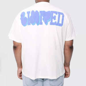 เสื้อยืดทรงปกติ คุณภาพสูง ผ้าคอตตอนเทอร์รี่ 100% สำหรับผู้ชาย MOQ ต่ำ ไซส์ใหญ่ รับสกรีนโลโก้แบบพัฟ พิมพ์ลายตามสั่ง ทรงไหล่ตก - Product Image 1