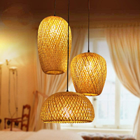 Lustre suspendu en rotin tressé et bambou, fabrication vietnamienne, style panier, motif floral classique, pour décoration de fêtes, chambre et salle à manger