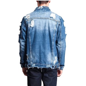 New Fashion Custom Plus Size Ripped <b>Denim</b> <b>Jacket</b> <b>for</b> <b>Men</b> Distressed <b>Denim</b> <b>Jacket</b> - Product Image 3