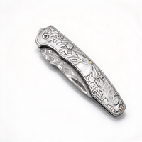 Couteau pliant portable en acier Damas, haute dureté, petit couteau pour usage extérieur et découpe de fruits